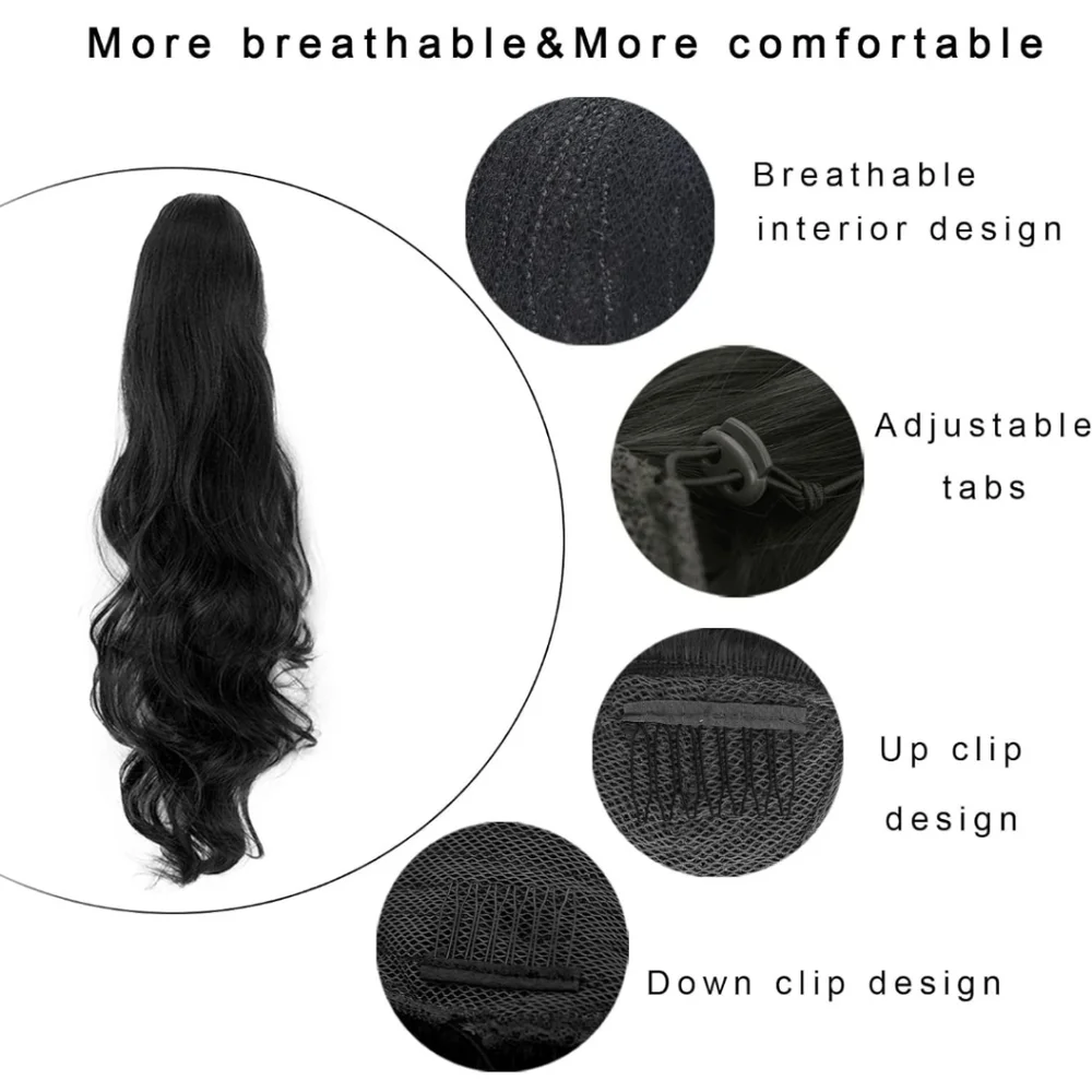 New Claw clip or drawstring Ponytail extension 24